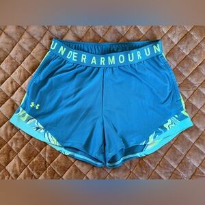 Under Armour Blue and Green Athletic Shorts